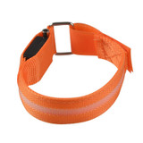 Nylon Night Sports LED Light Armband Light Bracelet, Specification:USB Charging Version(Orange)