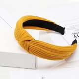 Soft Knotted Headband Hairband Lady Bow Hair Hoop Hair Accessories(Yellow)