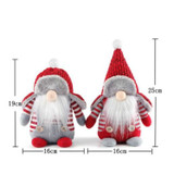 Christmas Decorations Santa Claus Ornaments Faceless Doll Window Decorations(Round Hat)