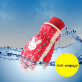 Cartoon Bow Rabbit Pattern Children Ski Gloves Windproof Waterproof Warm Cotton Gloves, Colour: Red(L)