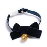 5 PCS Velvet Bowknot Adjustable Pet Collar Cat Dog Rabbit Bow Tie Accessories, Size:S 17-30cm, Style:Bowknot With Bell(Blue)