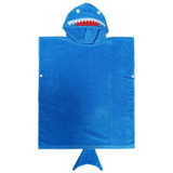 Cotton Cloak Home Bathroom Lengthen Children Wearable Bath Towel 70 cm(Blue Shark DP19S-6)