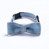 4 PCS Pet Cowboy Bow Tie Collar Cats Dogs Adjustable Tie Collars Pet Accessories Supplies, Size:S 16-32cm, Style:Small Bowknot(Light Blue)