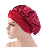 3 PCS TJM-301-1 Faux Silk Adjustable Stretch Wide-Brimmed Night Hat Satin Ribbon Round Hat Shower Cap Hair Care Hat, Size: Free Size(Yellow)