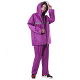 Thickened Labor Protection Reflective Raincoat Rain Pants Split Suit Adult Outdoor Oxford Cloth Riding Duty Raincoat, Size: 5XL(Purple)