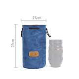 S.C.COTTON Liner Shockproof Digital Protection Portable SLR Lens Bag Micro Single Camera Bag Round Blue M