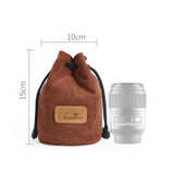 S.C.COTTON Liner Shockproof Digital Protection Portable SLR Lens Bag Micro Single Camera Bag Round Brown S