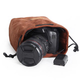 S.C.COTTON Liner Shockproof Digital Protection Portable SLR Lens Bag Micro Single Camera Bag Square Brown M