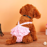 Menstrual Physiological Pants For Pet Dog Polka Dot Skirt And Bib Physiological Pants, Size: XXL(Pink)