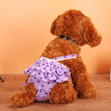 Menstrual Physiological Pants For Pet Dog Polka Dot Skirt And Bib Physiological Pants, Size: L(Purple)