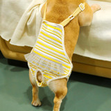 Dog Harassment Physiological Pants Pet Adjustable Bib, Size: M(Yellow White)