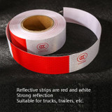 Red And White Car Reflective Film Annual Inspection Of The Car Body Stickers Road Reflective Barlights, Specification: Single Chip (100 PCS)