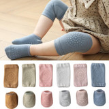 3 Sets Summer Children Knee Pads Baby Floor Socks Baby Non-Slip Crawling Sports Protection Suit M 1-3 Years Old(Light Gray)
