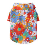 2 PCS Pet Beach Shirt Dog Print Spring And Summer Clothes, Size: L(Orange)