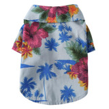 2 PCS Pet Beach Shirt Dog Print Spring And Summer Clothes, Size: S(Sea Blue)