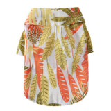 2 PCS Pet Beach Shirt Dog Print Spring And Summer Clothes, Size: S(Yellow Orange)