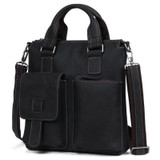 B259 Retro Business Men Bag Vertical Portable Briefcase Messenger Bag, Size: 34x33x6cm(Black)