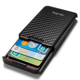 New-Bring  Carbon Fiber Metal Card Holder Male Personality Card Holder Anti-Theft  RFID Ultra-Thin Small Card Box(Black)