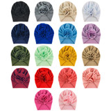 5 PCS Baby Sun Flower Hedging Cap Solid Color Turban Hat, Size: One Size(Light Pink)