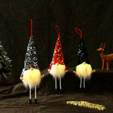 Christmas Long-Legged Faceless Glowing Doll Sequined Doll(Dark Green)