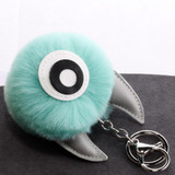 3 PCS Cartoon Croissant Hair Ball Keychain Pendant Bag Car Pendant(Violet)