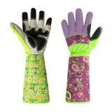 Gardening Stab Resistant Print Sleeve Wrist Extended Gloves(Green)