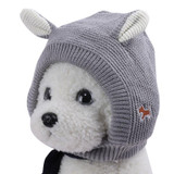 Autumn And Winter Warm Knitted Rabbit Ears Pet Hat(Grey)