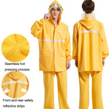 Adult Anti-Riot HD Double Brim Raincoat Rainpants Sets, Size: XL(Yellow)