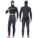 DIVE&SAIL 7mm Split Thick And Keep Warm Long Sleeves Hooded Diving Suit, Size: M(Green)