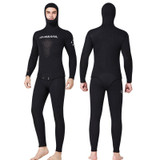 DIVE&SAIL 7mm Split Thick And Keep Warm Long Sleeves Hooded Diving Suit, Size: XL(Black)