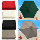 Polyester Parasol Replacement Cloth Round Garden Umbrella Cover, Size: 2m  6 Ribs(Black)
