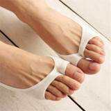 5 PCS Anti-heel Invisible High Heels Socks Pumps Boat Socks Toe Socks, Size: One Size(White)