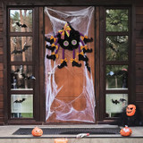 Fabric Spider Door Hanging Halloween Wreath Window Pendant(Multi-foot Spider)