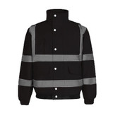 Winter Warm Waterproof Short Multi-pocket Reflective Cotton Jacket, Size: XXL(Black)