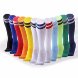 Children Football Socks Boys Soccer Sock Kid Above Knee Plain Socks Long Soccer Stockings Men Over Knee High Sock, Size:Kids Size(Red)