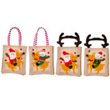 Christmas Decoration Riding Deer Tote Bag Kids Candy Cartoon Gift Bag, Style: Antlers Snowman