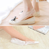 Summer  Girl Silica Gel Lace Boat Socks Invisible Cotton Sole Non-slip Antiskid Slippers Anti-Slip Sock(Pink)