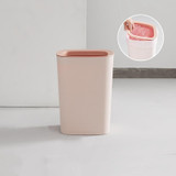 Living Room Household Large Kitchen Bathroom Trash Can with Press-ring(Pink)