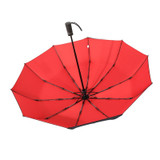 Two-Color Three-Fold Wind-Proof Sunscreen Umbrella(Red)