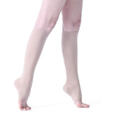 Unisex Shaping Elastic Socks Secondary Tube Decompression Varicose Stockings, Size:XL(Skin Color - Open Toe)