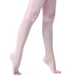 Unisex Shaping Elastic Socks Secondary Tube Decompression Varicose Stockings, Size:L(Skin Color - Open Toe)