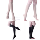Unisex Shaping Elastic Socks Secondary Tube Decompression Varicose Stockings, Size:XL(Black Color - Cover Toe)
