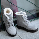 Ladies Cotton Shoes Plus Velvet Snow Boots, Size:39(Gray)