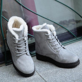 Ladies Cotton Shoes Plus Velvet Snow Boots, Size:42(Gray)