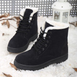 Ladies Cotton Shoes Plus Velvet Snow Boots, Size:44(Black)