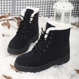 Ladies Cotton Shoes Plus Velvet Snow Boots, Size:43(Black)