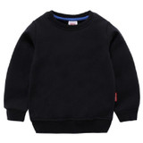 Autumn Solid Color Bottoming Children's Sweatshirt Pullover, Height:130cm(Black)