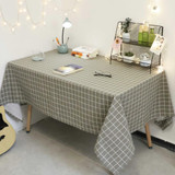 Square Checkered Tablecloth Furniture Table Dust-proof Decoration Cloth, Size:140x220cm(Grey)