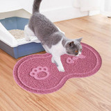 Lovely PVC Cat Litter Mat Eight-shaped  Anti-skid Placemat Pet Supplies(Pink)