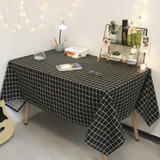 Square Checkered Tablecloth Furniture Table Dust-proof Decoration Cloth, Size:110x170cm(Black)